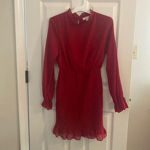 Red long sleeve dress